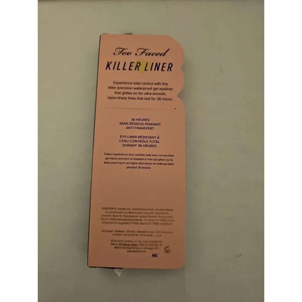 Too Face Killer Liner Total Control 36hr Waterproof Eyeliner KILLER BLACK 1.2 g
